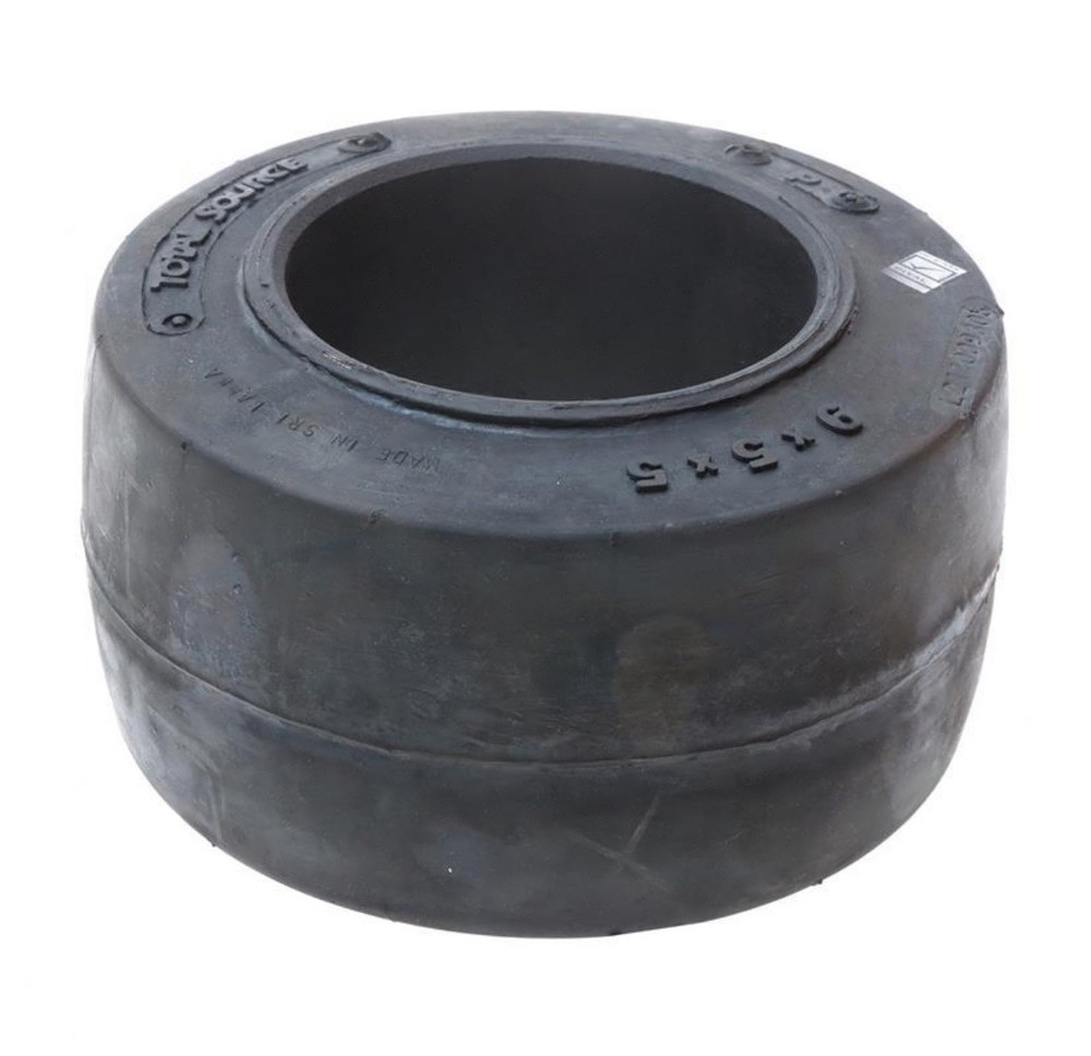 (SET OF 2) FORKLIFT TIRE – 9X5X5 SMOOTH PRESS ON SMOOTH BLACK