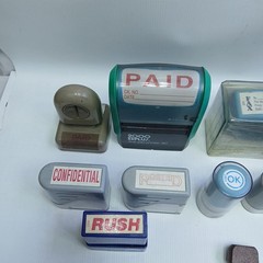 Office Stamp Lot 12 Xstamper & Office Depot PAID, RECEIVED, POSTED, CONFIDENTIAL