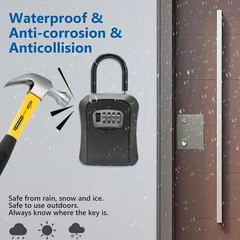 Key Lock Box for Outside-Combination Lockbox for House Key-Portable/Wall Mounted