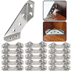 25PCS Universal Stainless Steel Furniture Corner Connector Brackets for Books…