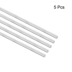 5 Pack 304 Stainless Steel Round Rods 5mm x 450mm Solid Shaft Rods