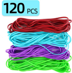 Large Heavy Duty Rubber Bands – 120 Pcs, 7X1/8 Inches, Assorted Colors, Office &