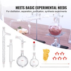 VEVOR Lab Glassware Distillation Kit 1000ml 3.3 Boro 14 pcs Glassware Equipment