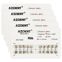10 Kits AZDENT Dental Orthodontic Metal Brackets Braces Roth.022 Hooks 3-4-5