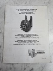 HORTON S HT/S STANDARD ADVANTAGE FAN DRIVE 9” INSTALLATION OWNER MANUAL
