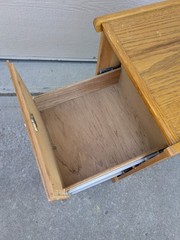 Vintage Industrial Mission Style Oak Wood Filing File Cabinet 2 Drawer Brass T52