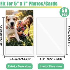 50PCS 5″ x 7″ Clear Rigid Card Sleeves – Waterproof Hard x 7″,