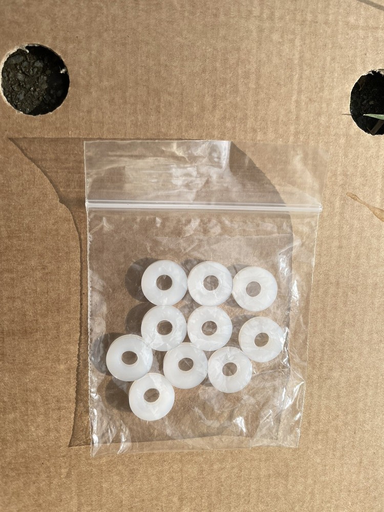 White Nylon spacer Flat Washers seals 15mm x 3mm x 5mm (10PCS)