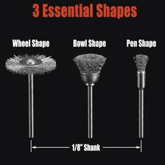 30 Pcs Wire Brush Wheel, 1/8 Inch Shank Coarse Crimped Steel Wire