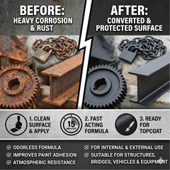 Rust Converter, Professional Plant-Based Metal Surface Prep, Industrial-Grade Co