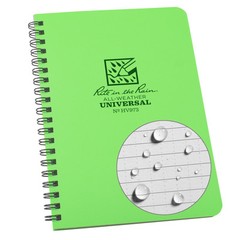 Hi Vis Green Waterproof Notebook 64 Pages Wire O Binding Outdoor Journal