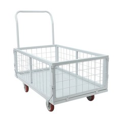 4-in-1 Heavy Duty Platform Truck Cart w/ Cage, Multi-Purpose Push Cart, 13.9in