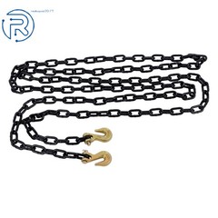 1/4 Inch × 14 Ft G80 Transport Binder Chain | Tow Chain with Clevis Grab Hooks