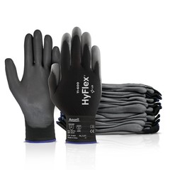 Industrial Gloves 11-600 Palm Coating Size 7 Black 12 Pairs