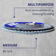 71878 4.5-Inch 80 Grit Zirconium Oxide Flap Discs 7/8-Inch Arbor