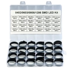 1200PCS Super Bright SMD LED Diode Assortment 6 Colors Assortment 0603 0805 1206