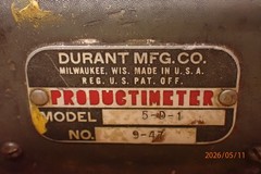 VINTAGE DURANT MFG PRODUCTIMETER PRODUCTION COUNTER MODEL 5-0-1