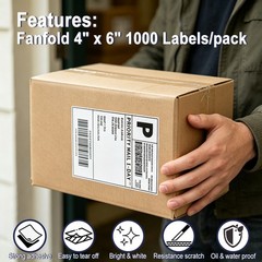 1000 labels 4″x6″ Direct Thermal Shipping Labels For Zebra & Rollo Printers