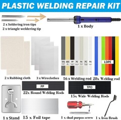 100W Plastic Welding Kit, Plastic Welder Soldering Iron Kit with 121pcs Rods,…
