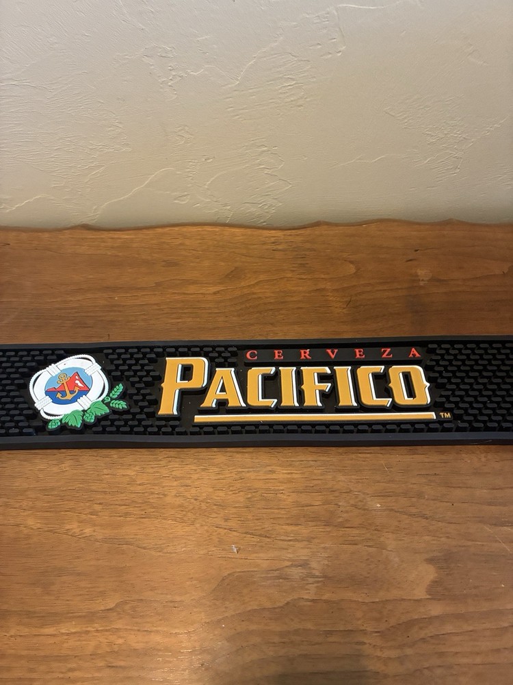 Pacifico Cerveza Drip Rail PVC Bar Mat, 24 x 3.5″ Multi-Color