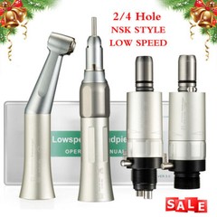 NSK Style Dental Low Speed Handpiece Contra Angle Straight Air Motor 2/4Holes