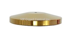 ROPE STANCHION, 5 PCS SET, CROWN TOP AND GOLD POLISH S.S. 12″ DOMED BASE