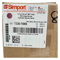 EXPIRED Simport Scientific 5.0 ml Clicklok MCT Tubes With Hinged Flat Cap 200CS