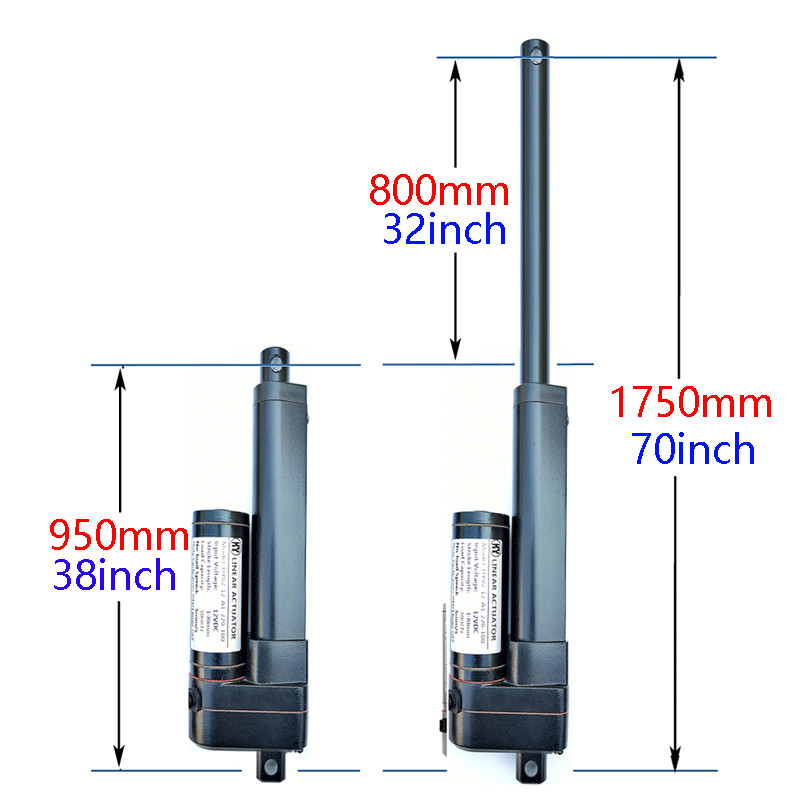 Linear Actuator 12V Heavy Duty Waterproof Stroke 2″~40″ 1000MM 3000N 660lbs