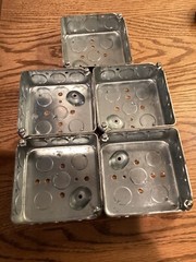 *Lot of 5 Hubbell-Raco – 8190 – Electrical Box – Square – 21 cu in – 4″x1.5″