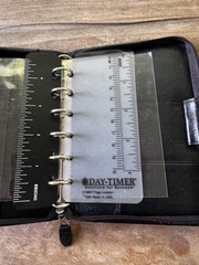 Vintage Filofax Pocket Durham Black Deluxe Leather Zip Organizer 6 Ring Planner