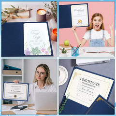 24-Pack 8.5 x 11 Navy Blue Award Certificate Holders – Bulk Certificate Holders