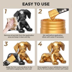 Nicpro Metallic Gold Acrylic Paint, 8.45oz/250ml 8.45 Fl Oz (Pack of 1),