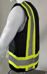 FX Two Tone Black Safety Vest with 4 Front Pocket Small to 2XL