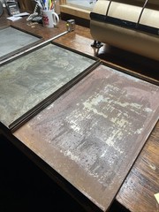Set Of 3 LETTERPRESS AUTHENTIC Steel Galley Trays 12 X 18