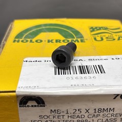 holo krome M8-1.25 X 18mm socket head cap screw qty 100
