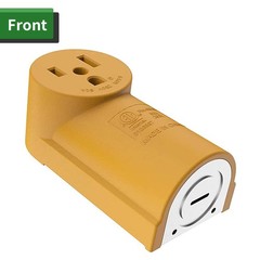 RVGUARD 50 Amp NEMA 6-50R Surface Mount Receptacle, 125/250 6-50R, Yellow