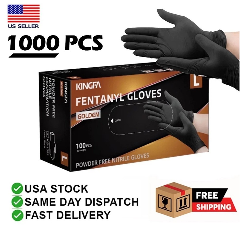 Heavy Duty 6 Mil Black Nitrile Gloves Powder-Free Latex-Free Disposable 1000 Pcs