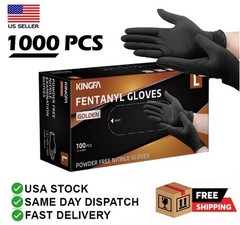 Heavy Duty 6 Mil Black Nitrile Gloves Powder-Free Latex-Free Disposable 1000 Pcs