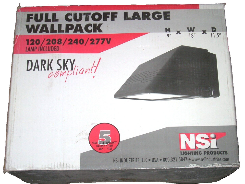 NSI Lighting Full Cutoff Large Light Wallpack Bronze 250W Metal Halide Lamp