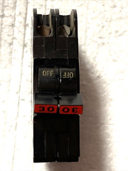 FPE Federal Pacific 30 Amp 2 Pole NC230 Stab-Lok Breaker Mini THIN NC red handle