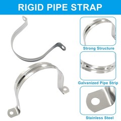 12Pk 3″ Stainless Steel 2-Hole Conduit Clamp Rigid Pipe Strap U-Bracket Heavy Du