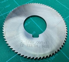 HSS Slotted Saw 7cm X .231cm X 72D 2.5cm Bore With Keyway Deal