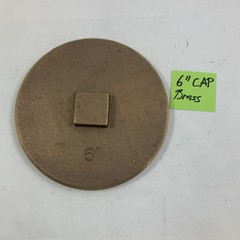 Raised Head Cleanout Plug 6 INCH Cap Brass Indonesia new Plumbing ABG#219A