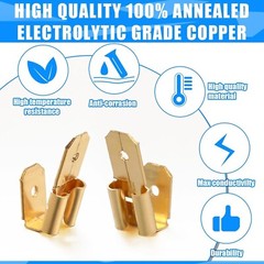 10 or 25 Piggyback Spade Connectors3 Way Adapter Dual Male to Single Female Bras