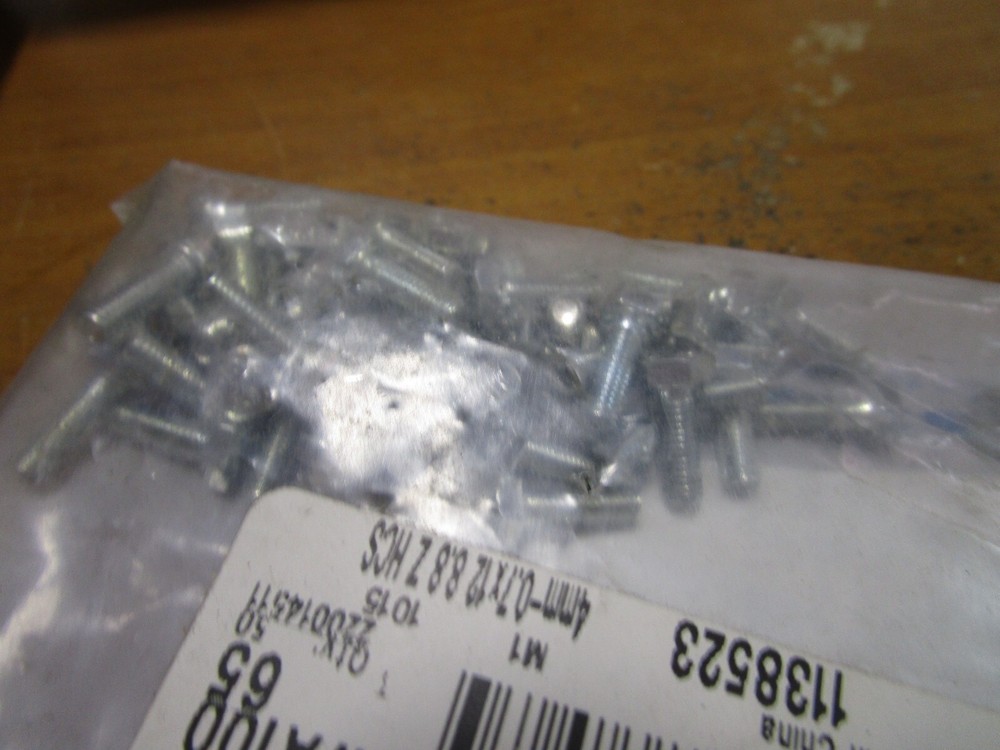 M4-0.7 x 12mm DIN 933 Class 8.8 Zinc Finish Hex Cap Screw QTY 50