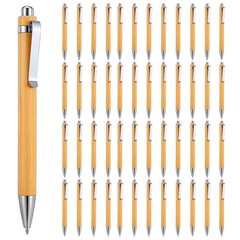 50Pcs Bamboo Pens, Bulk Wooden Pens, Engraving Wooden Ballpoint, Wood Natural…