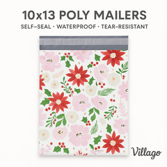 Festive Floral Poly Mailers 10×13 Self-Seal Shipping Bags, Waterproof Mailers