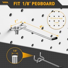 Pegboard Hooks, 25 Pack 4 inch Peg Board Organizer Accessories for Hanging Fit 1
