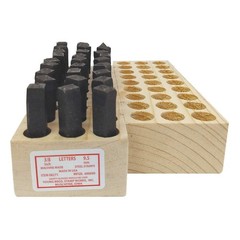 YOUNG BROS. STAMP WORKS 08271 Machine Made Letter Set,3/8in H,Gothic 18G332