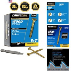 Exterior Wood Screws, x 2 Inch All-Purpose Deck Screws for Outdoor Projects, …